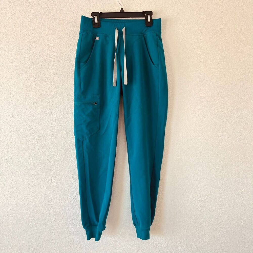 Figs‎ Zamora Jogger Scrub Pants Women's 2XS Green Viscose Tapered Leg Drawstring